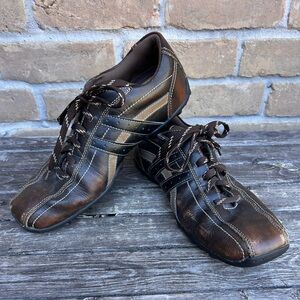 Y2k Vintage Men’s 11.5 Skechers Relaxed Step Brown Leather Upper Sneakers 61181